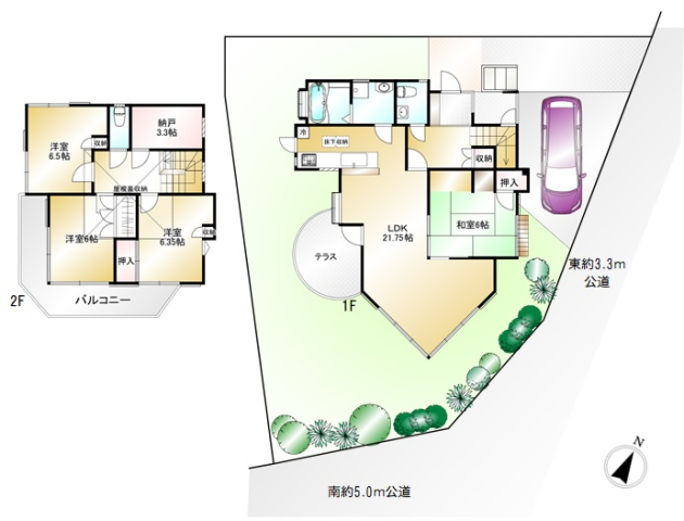 4SLDK+屋根裏収納 こだわりの注文建築 全室6帖以上 植栽豊かなテラス付きのお庭 現空に付きゆっくりご内覧できます